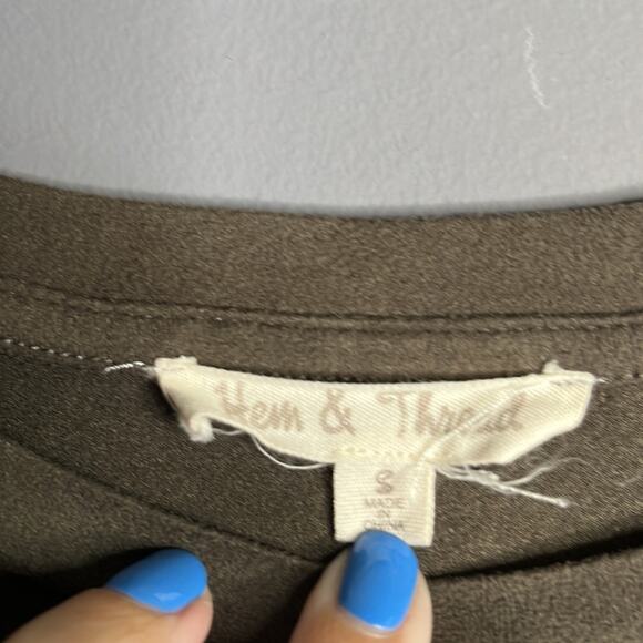 Hem and Thread Brown Long Sleeve Top Size Small - Picture 2 of 7